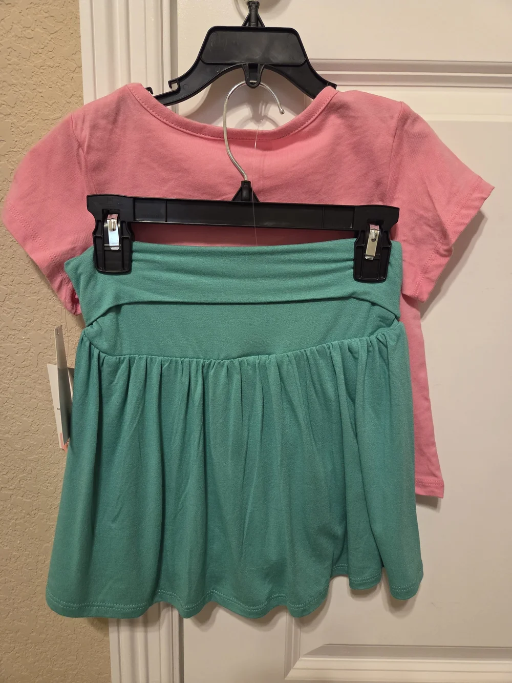 Girl's Pink Frog Cowgirl Kids 2 Piece Shirt and Skirt Set by Rarity